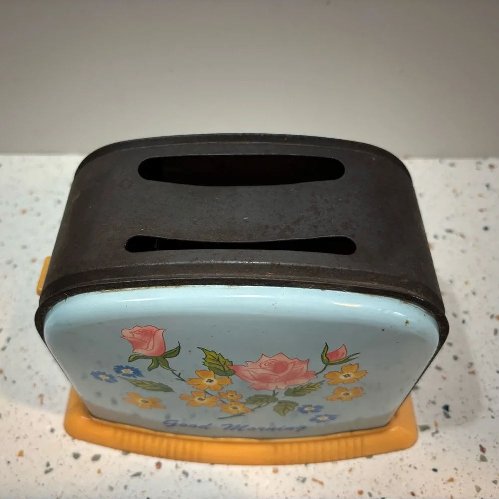Vintage Good Morning Retro‎ Metal Floral Play Toaster for Kids